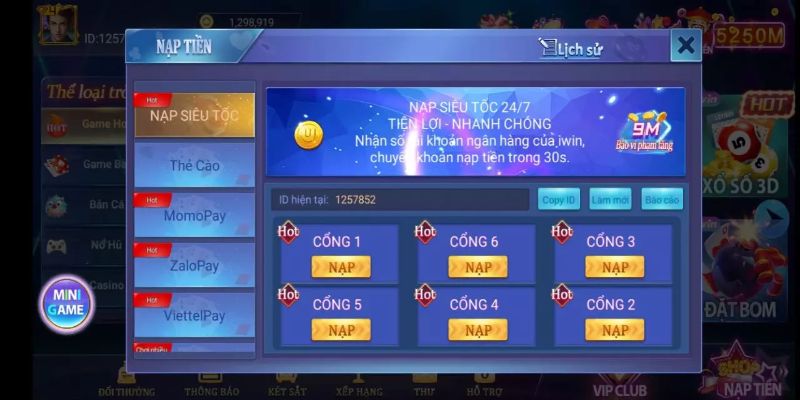 Tổng quan cổng game nạp tiền IWIN